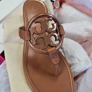 Tory Burch Miller Metal Tan/Rose Gold Sandals Size 9 Style 47617